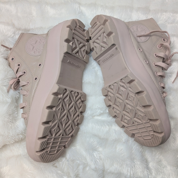 Converse Women's Pink High-Top Sneakers - Picture 4 of 5